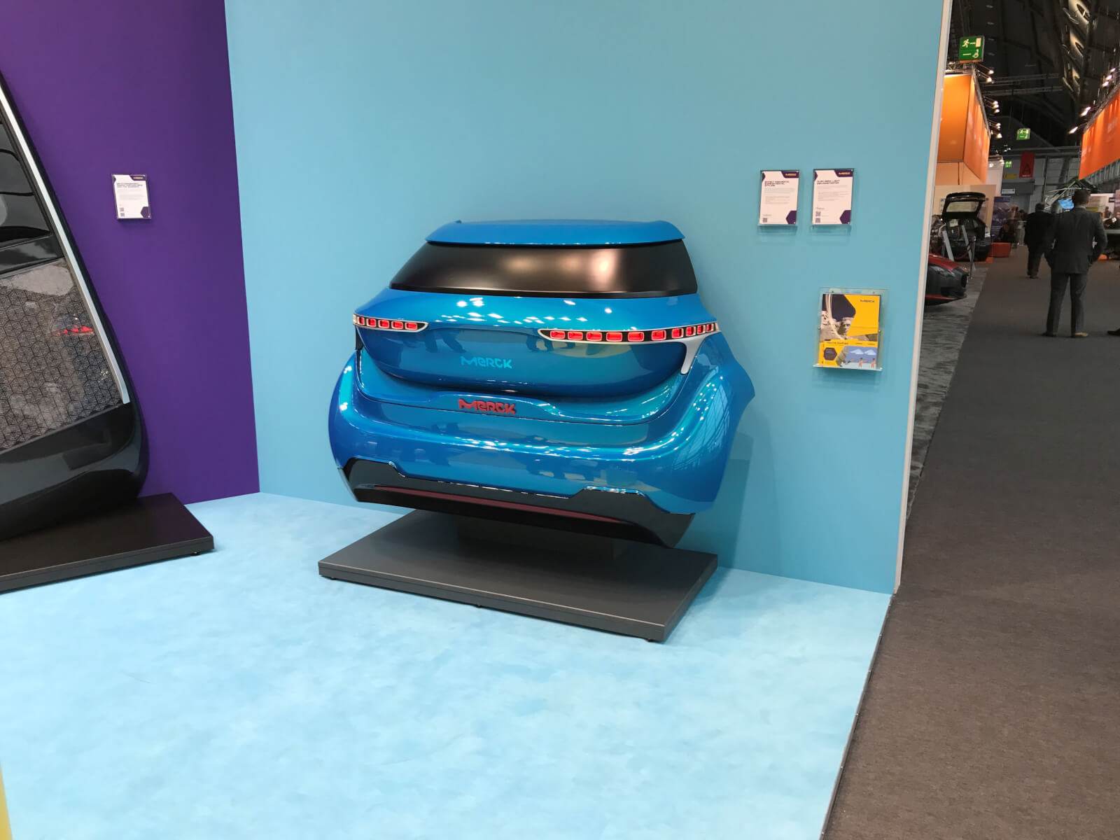 OLED rear light demonstrator at Merck booth at IAA