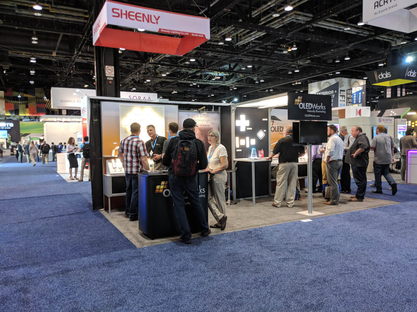 Visitors of Lightfair 2018 at OLEDworks booth