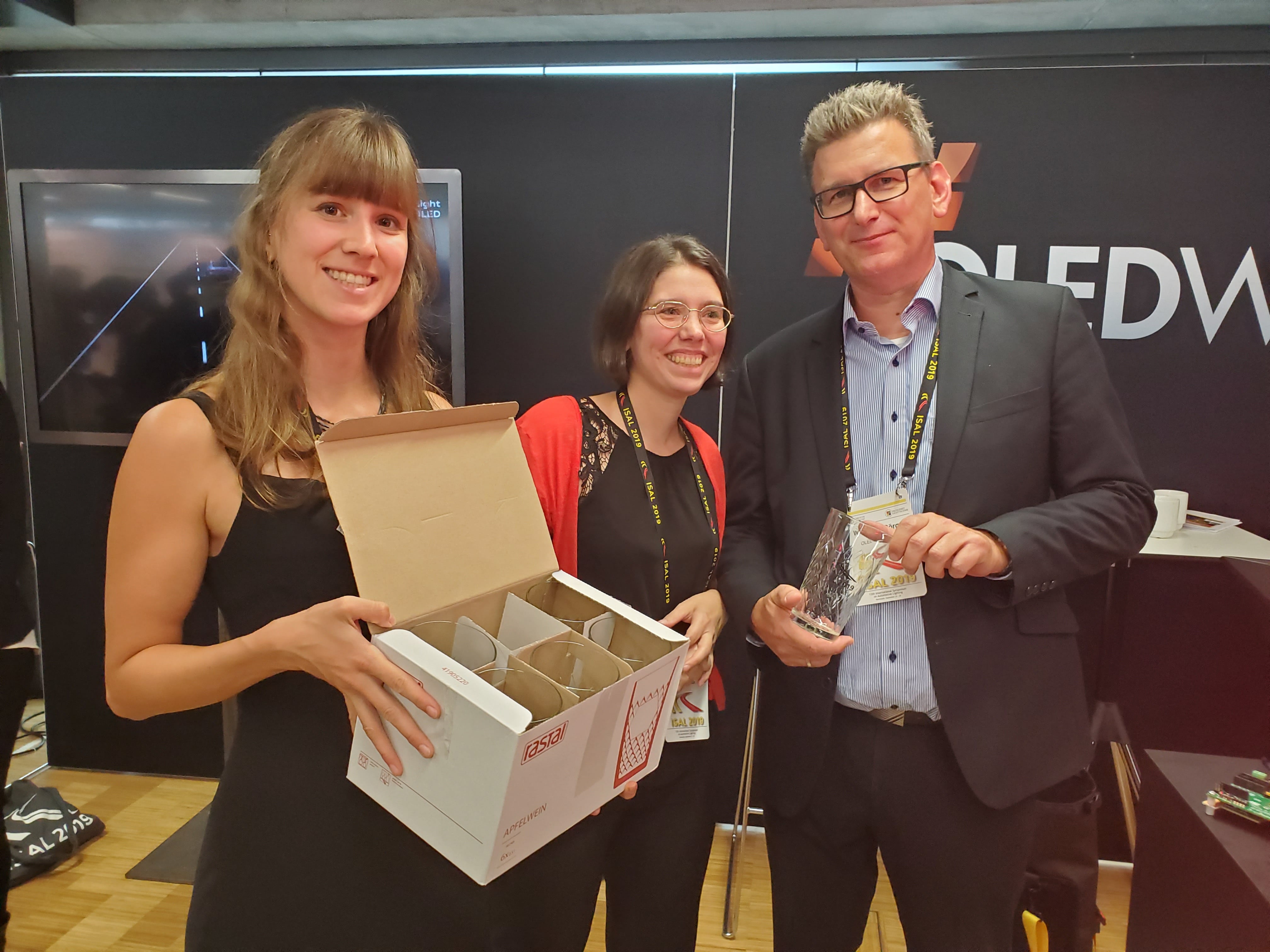 Wolfang Görgen after OLEDWorks wins Best Social Media award at ISAL 2019