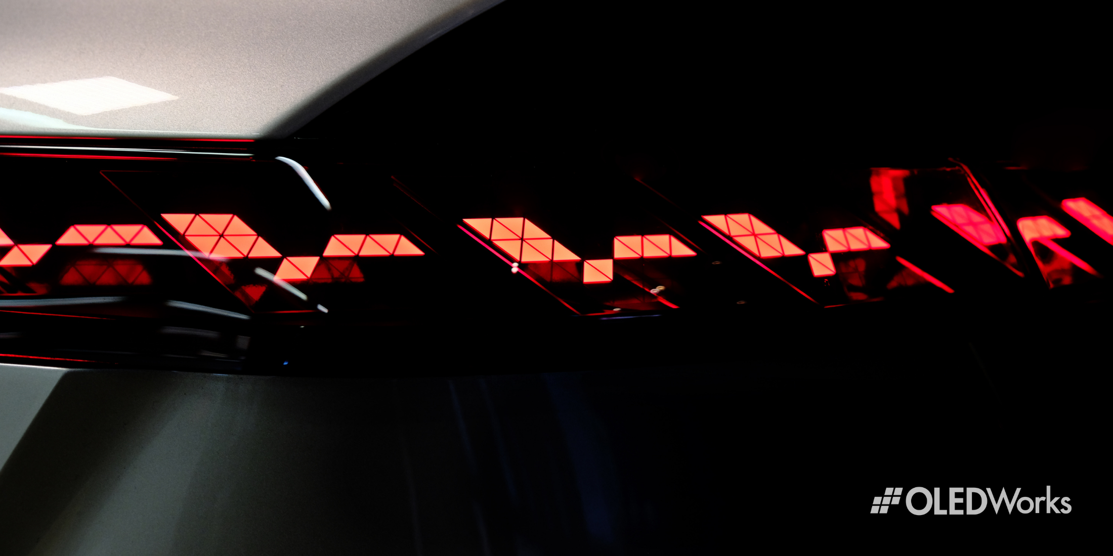 Segmented OLED lighting in rear of Audi S21 A6 e-tron concept