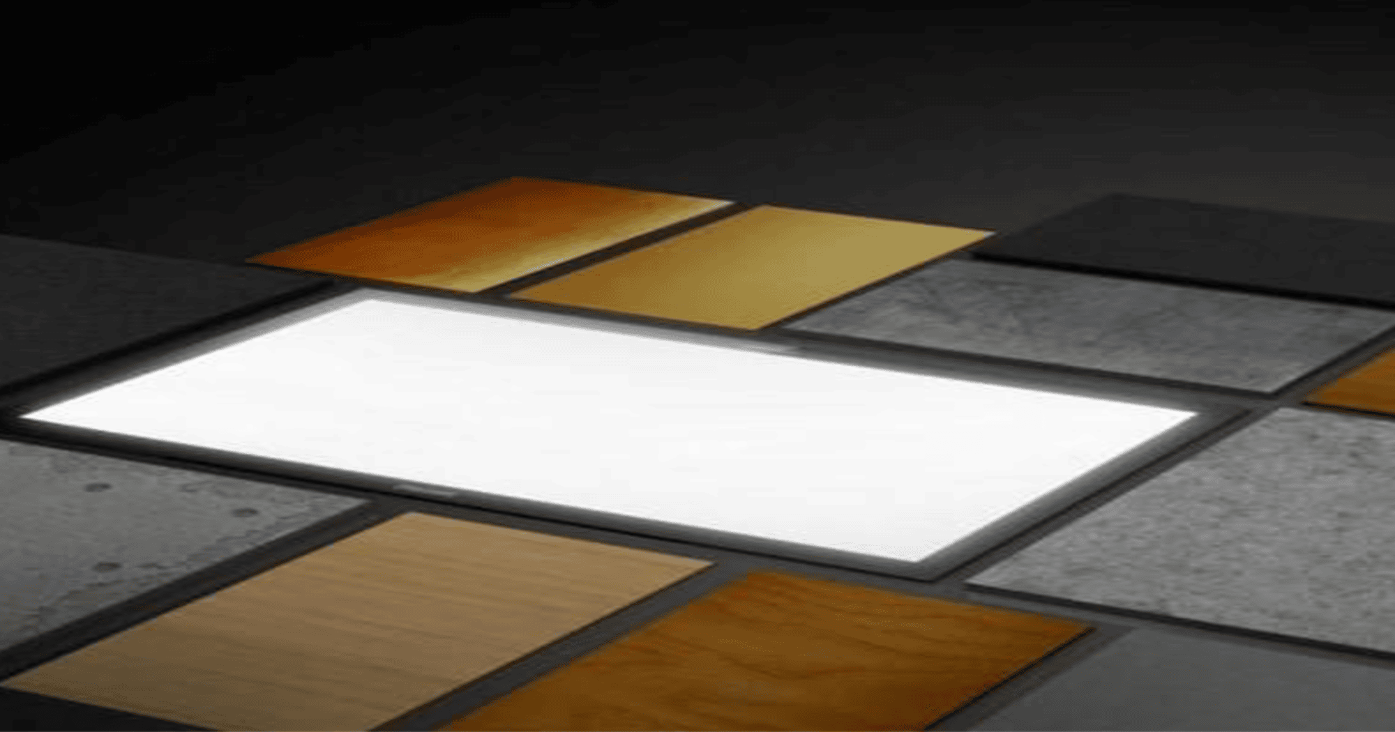 OLEDWorks light panel in textured background.